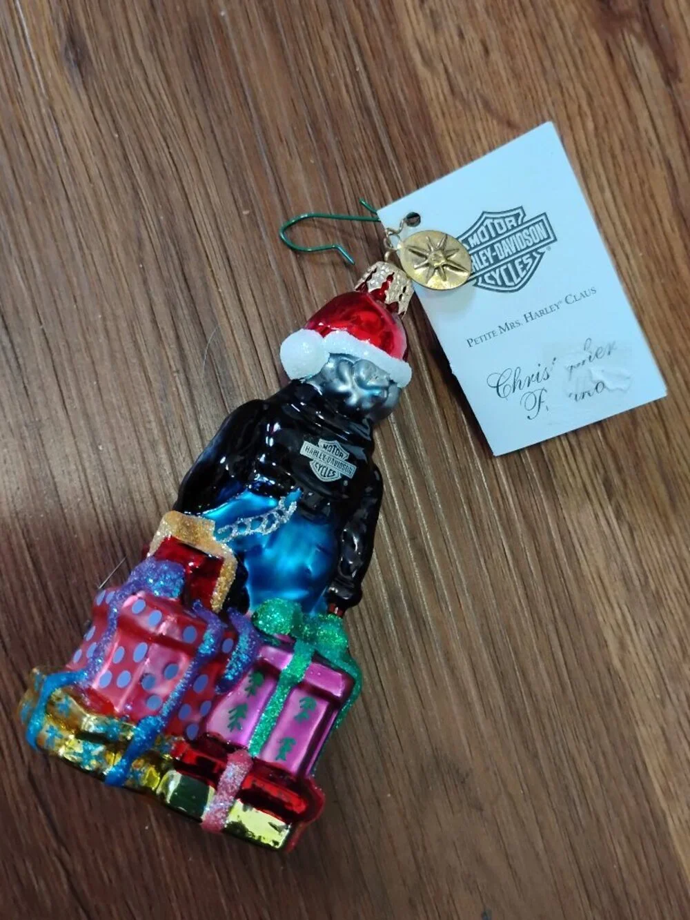 NWT Christopher Radko Harley-Davidson Mrs. Harley Claus Mercury Glass Ornament